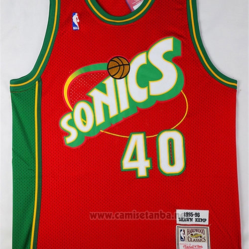 Camiseta Seattle SuperSonics Shawn Kemp #40 Historic Retro Rojo